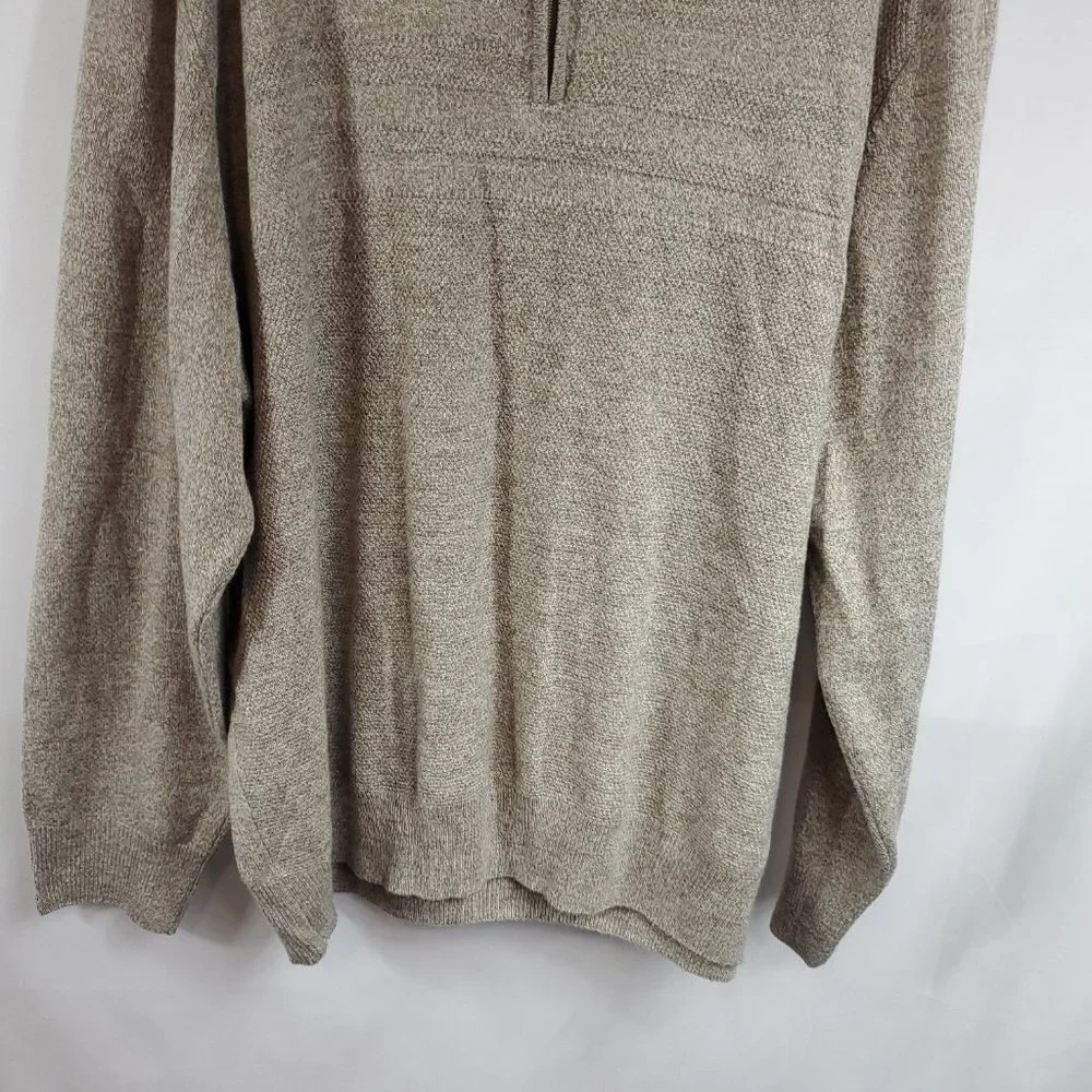Vintage Dockers Mens Sweater Quarter Zip High Collar Brown Tan Pullover Sz XXL
